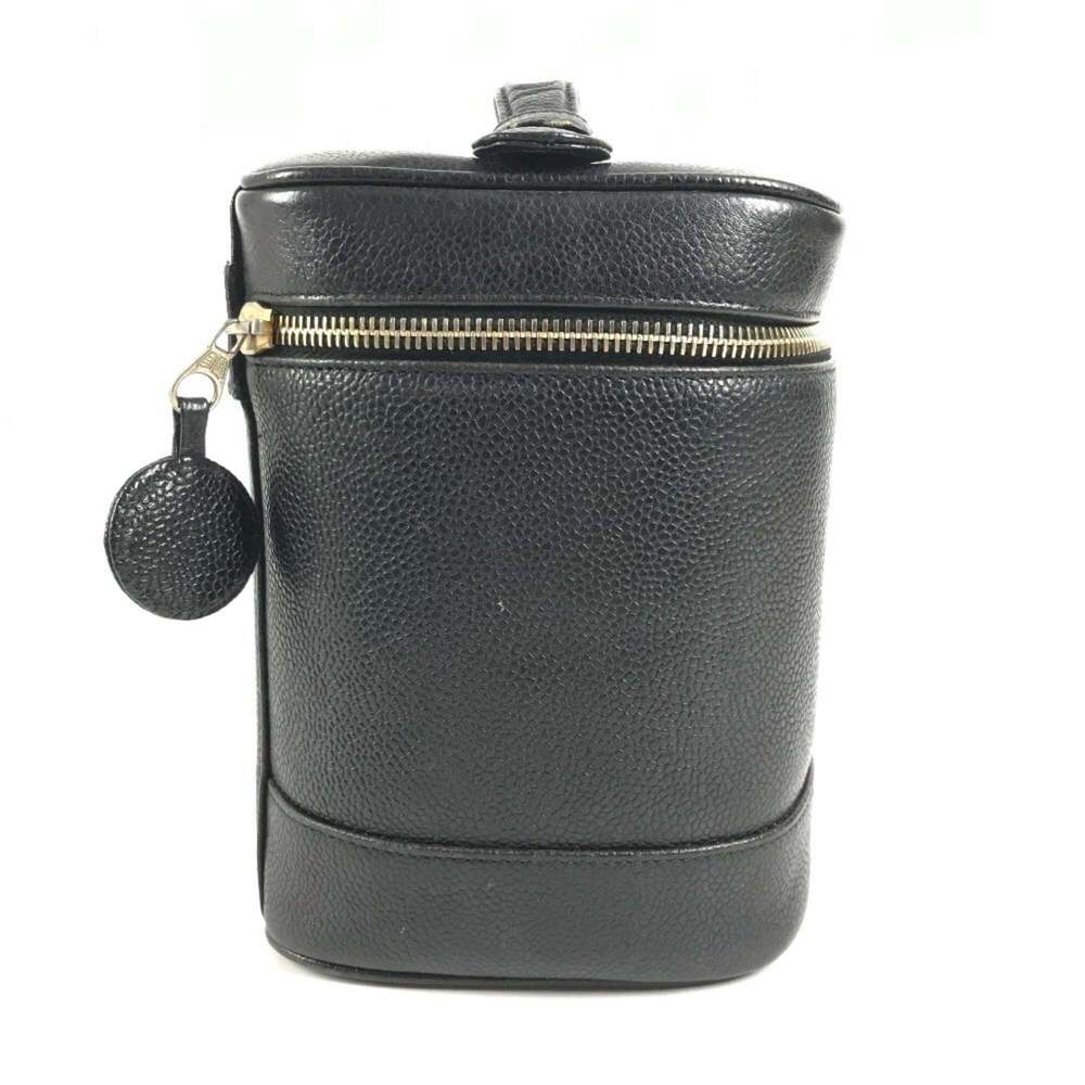 CHANEL Black Caviar Leather Logo Vanity Bag - Picture 4 of 16